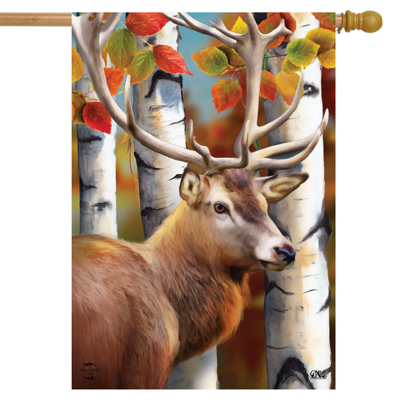 Forest Deer Fall House Flag