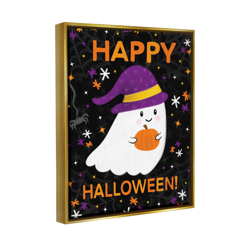 «Happy Halloween Happy Ghost», estampe numérique par Emily Cromwell, H 21 po x l 17 po x P 1,7 po
