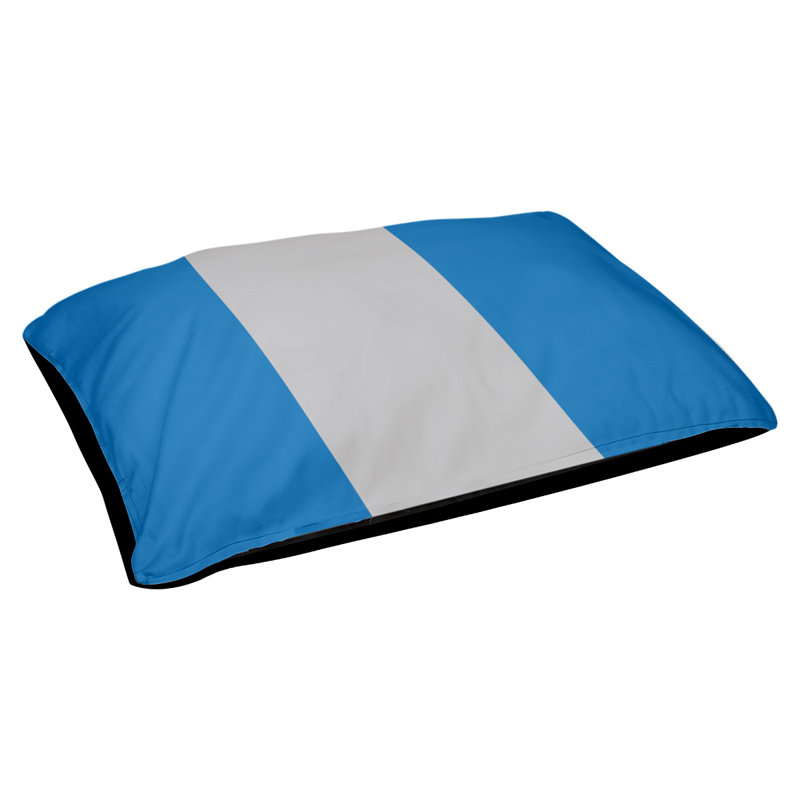 Coussin d'extérieur New York, Grand (l 40 po x P 30 po x H 14 po), Bleu / argenté / bleu