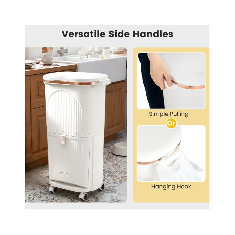 Plastic Waste Bin, White