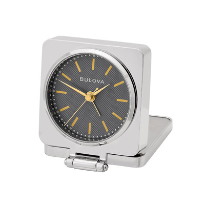 Latitude Run® 3AC5883530AC41349601EA2A78E17940 Metal Flip Traveller Alarm Clock