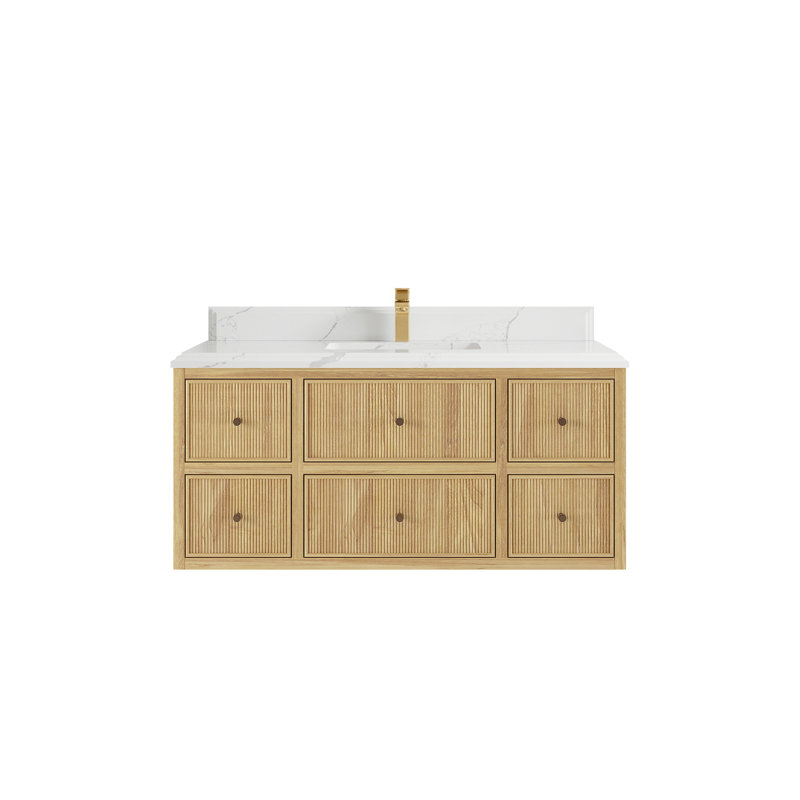 Ensemble de meuble-lavabo simple 48 po avec plateau en quartz Nedjalka