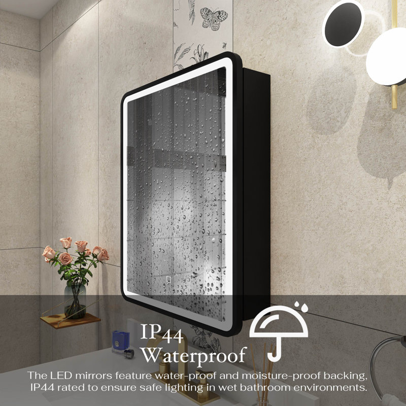 Miroir pour armoire à pharmacie Mahisha, H 30 po x l 24 po x P 4,9 po