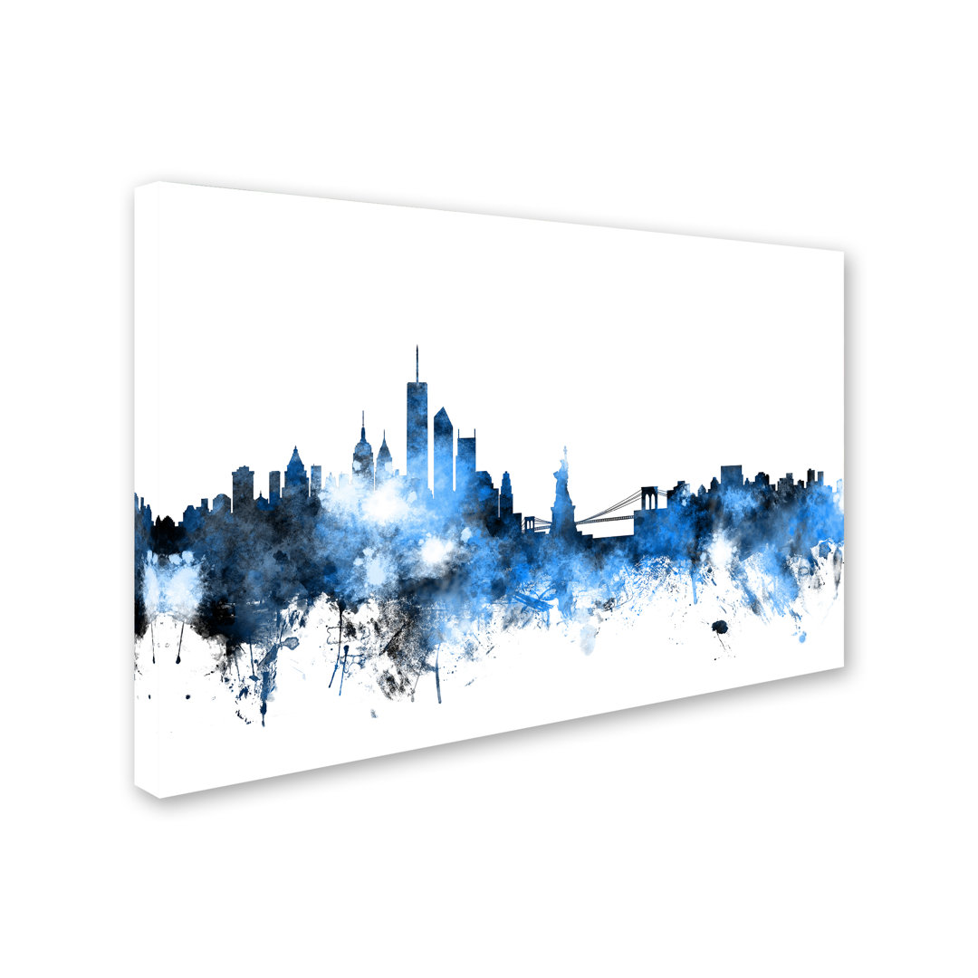 'New York Skyline III' Graphic Art Print on Wrapped Canvas Trademark Fine Art 