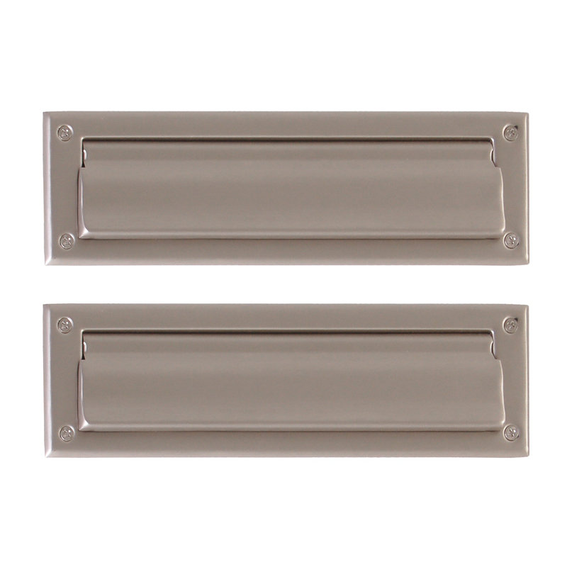 Fente de courrier, Nickel satiné, H 4 po x l 13 po x P 1,75 po