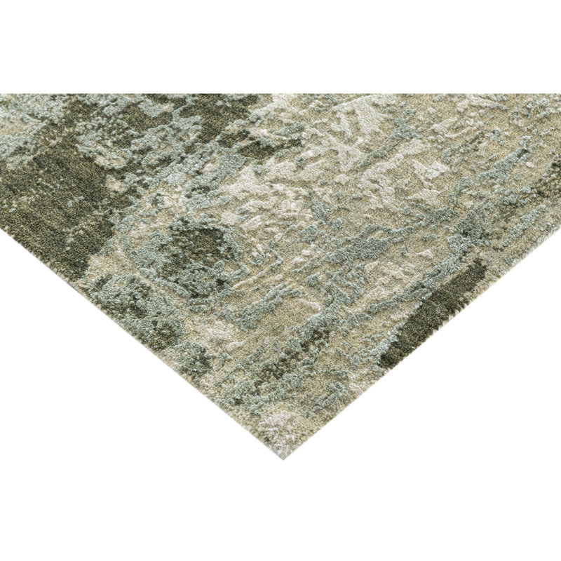 Handmade Silk and Wool Area Rug, Rectangle 5' x 8'