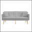 Luxueux canapé-lit en velours avec dossier réglable pour une assise et un sommeil confortables, parfait pour les petits espaces.-1873020006