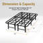 Structure de lit simple 16 po, lit pliant réglable en métal extensible sans sommier, rangement sous le lit, assemblage facile, sommier, noir-473893743