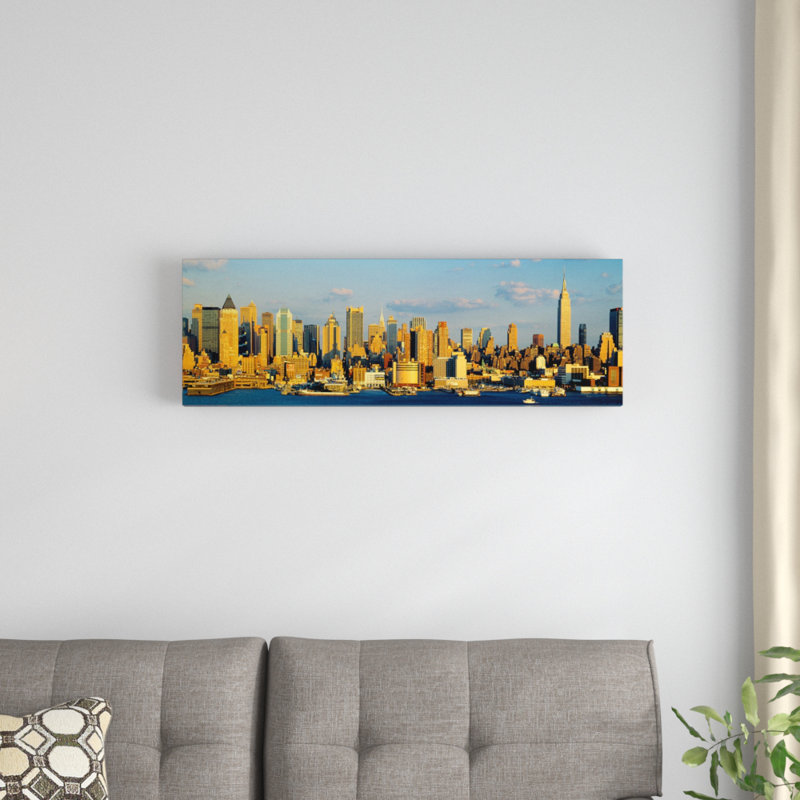 «Hudson River New York City», reproduction de photo sur toile, H 12 po x l 36 po x P 1,5 po, Toile tendue