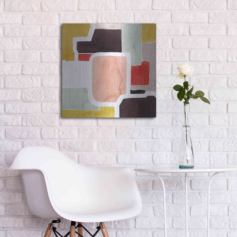Art mural en métal Orren Ellis «Color Blocking II» par Grace Popp, H 24 po x l 24 po