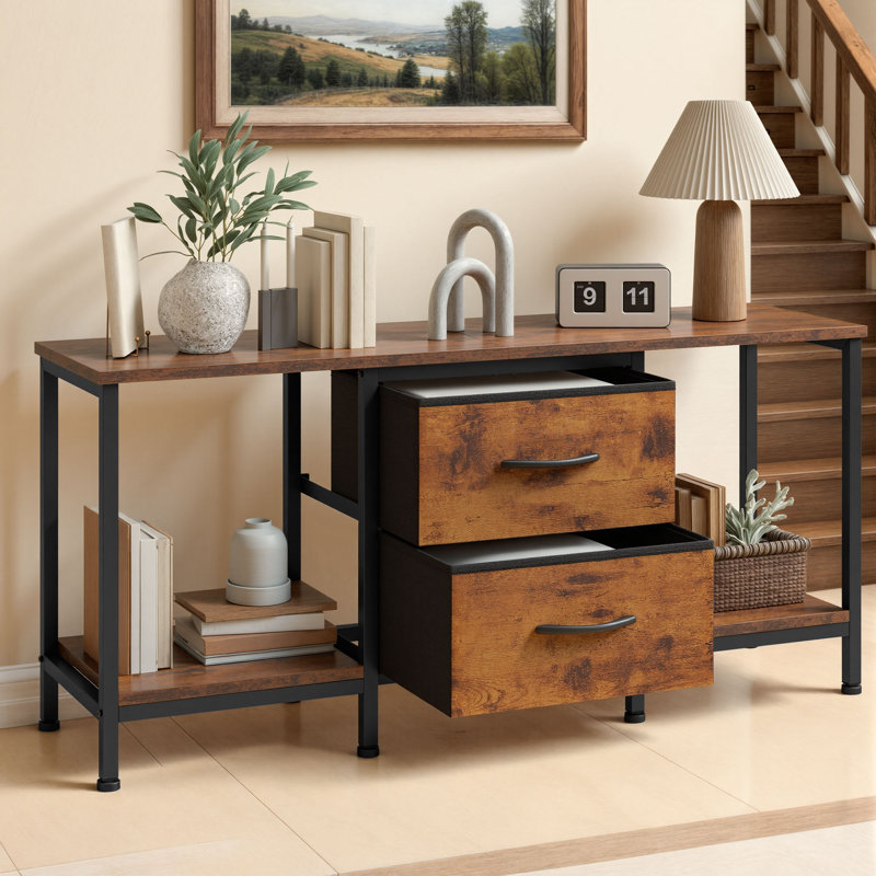 Unfinished Standard Dresser / Chest for TVs up to 49", Brown/Black