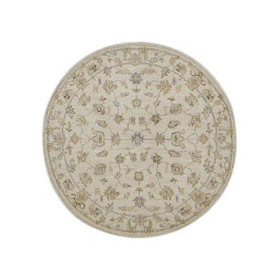 Daugherty Hand Knotted 4x4 Ivory Round