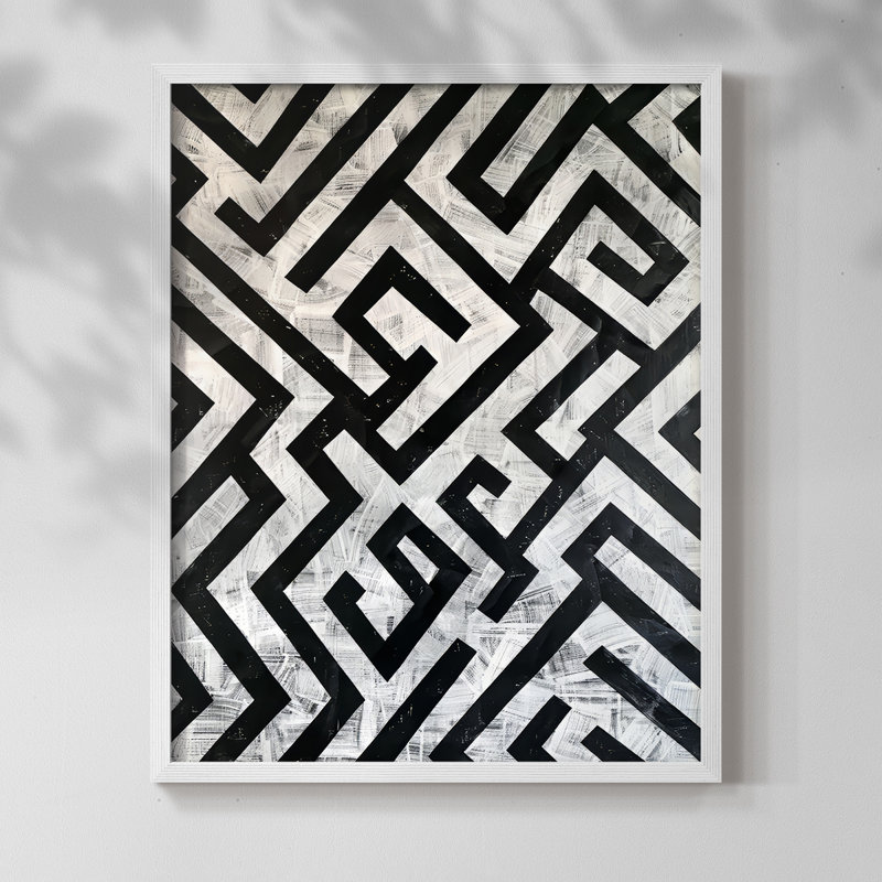 ABSTRACT Series XXXVI - reproduction encadrée de qualité supérieure - prête à être accrochée - aucun clou requis, Blanc
