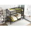 Lit superposé simple au-dessus d'un lit simple 1 pièce Classic brun foncé mobilier de chambre à coucher pour jeunes en bois durable