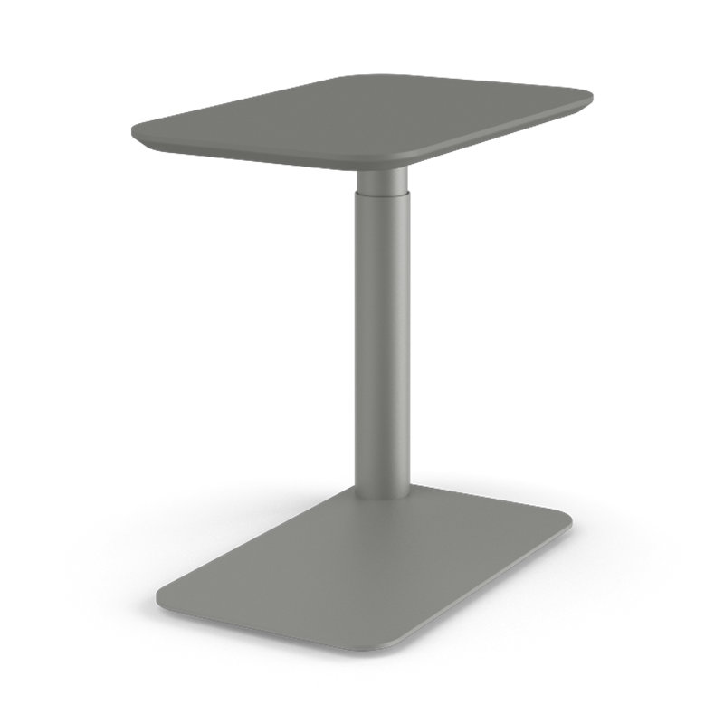 Micro flottant avec base et plateau en linoléum naturel, Gris