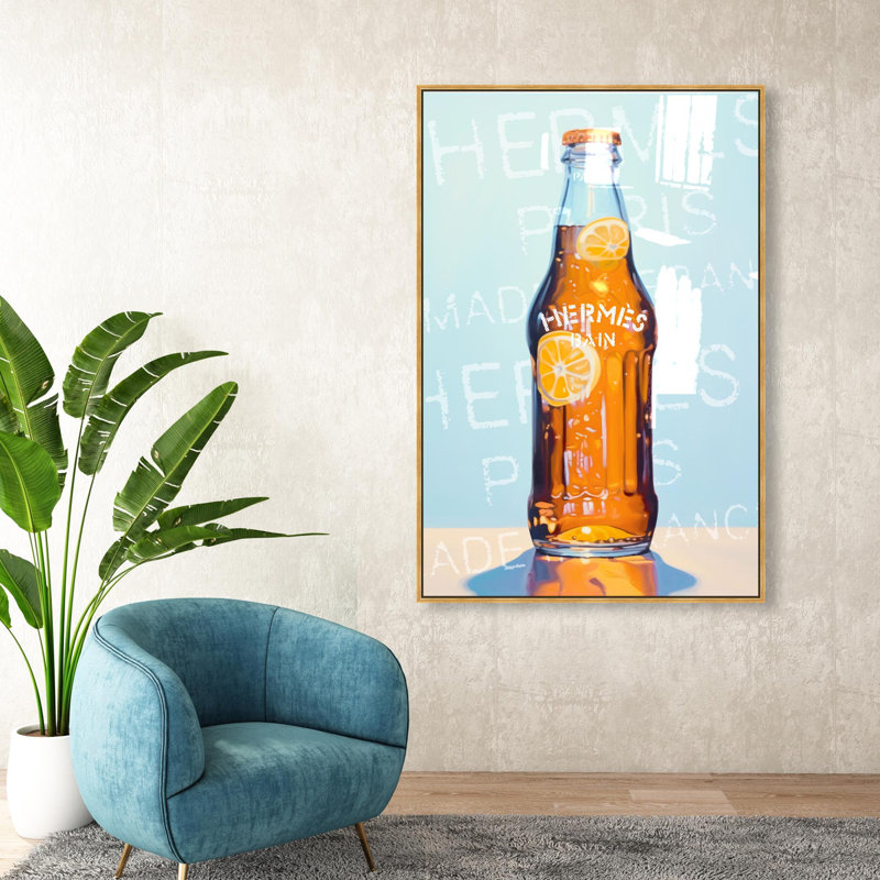 Oliver Gal Refreshing Summer Quencher Fashion and Glam - Hand-Applied Glass Coat Framed Canvas Art, 54" H x 36" W, Silver
