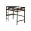 Lit simple mezzanine haut, lit mezzanine en bois d'hévéa avec garde-corps de sécurité, bureau intégré, échelle, espresso