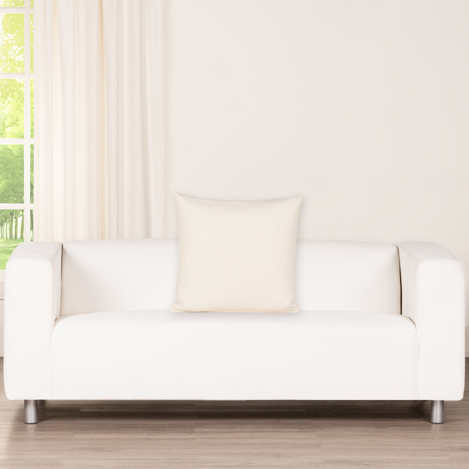 Cascade Textured Accent Pillow, Cream, Square 26", Polyester