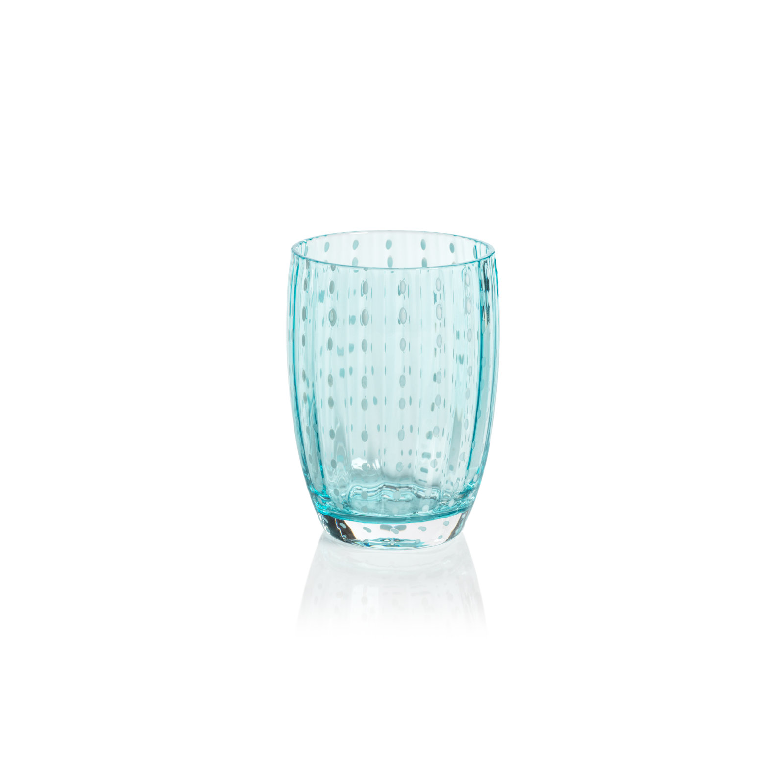 Oakes Ribbed Drinking Glass, Aqua Blue
