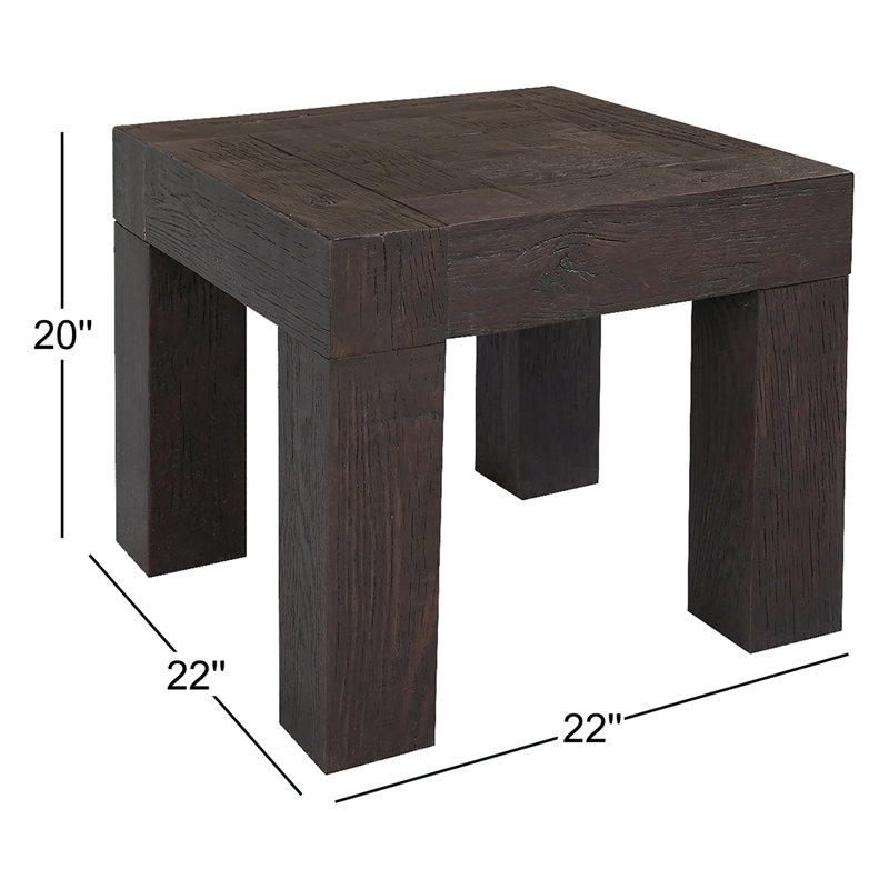 Evander Solid Wood End Table, Brown