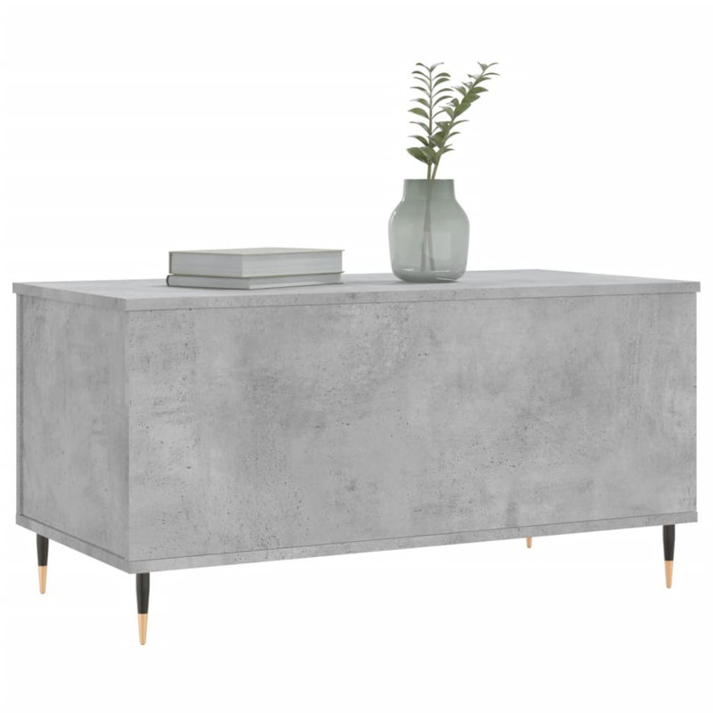 Dumond Coffee Table 90x44.5x45 cm Engineered Wood, Concrete Grey, 45cm H x 90cm L x 44.5cm W