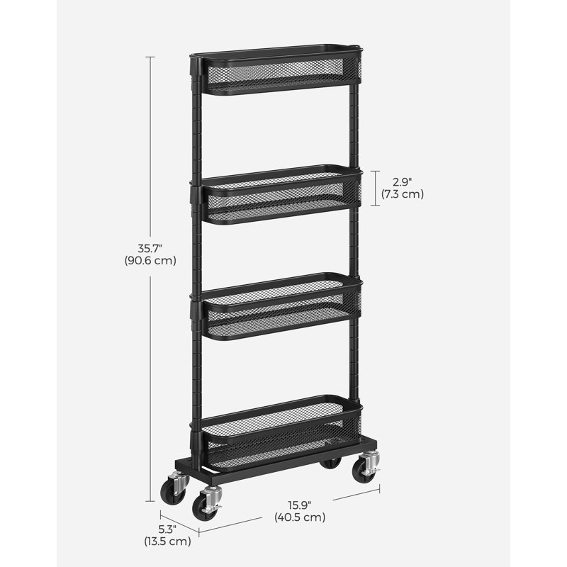 Sael Metal Bar Cart, Black