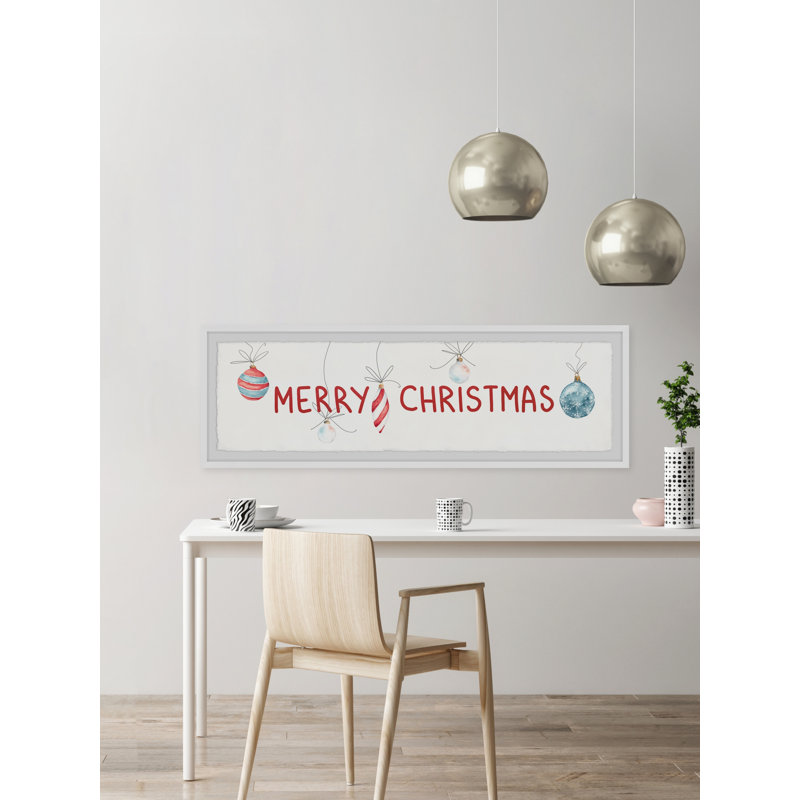 Wish You A Merry Christmas - Single Picture Frame Panoramic Print, 25cm H x 76cm W x 3.81cm D