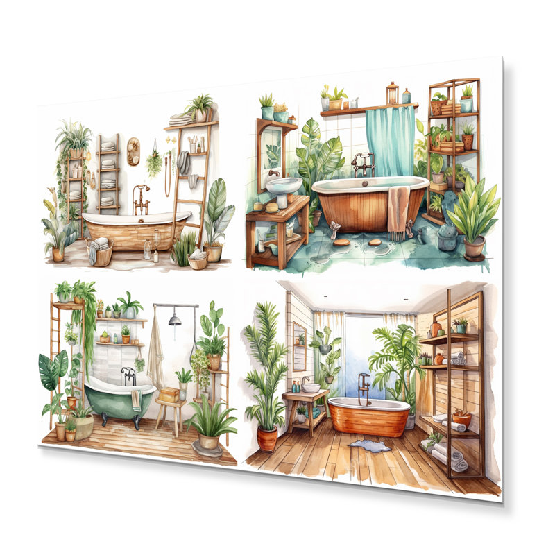 «Natural Bathroom Decor XXIII», impressions murales en métal pour salle de bain, H 12 po x l 20 po x P 1 po