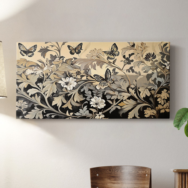 Botanical Series-C XXVI- Toile tendue avec châssis - Prêt à accrocher, H 16 po x l 32 po