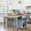 Îlot de cuisine avec table de salle à manger extensible