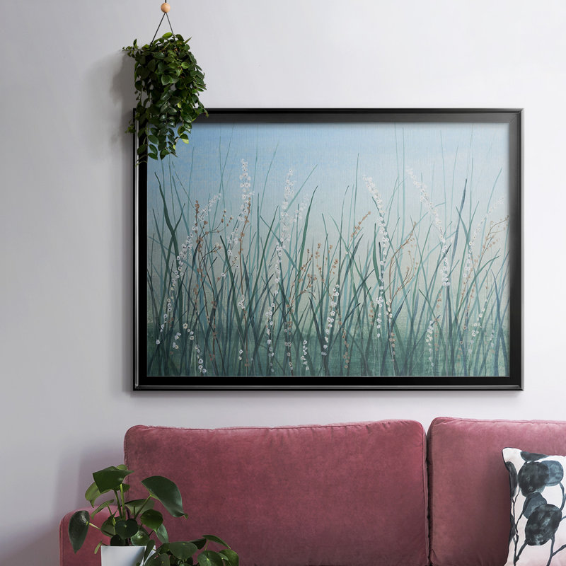 " Tall Grass II ", 14" H x 20" W x 1.5" D, Black