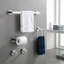 Ensemble d'accessoires de salle de bain 5 pièces, accessoires de salle de bain, fixation murale, acier inoxydable-134444833