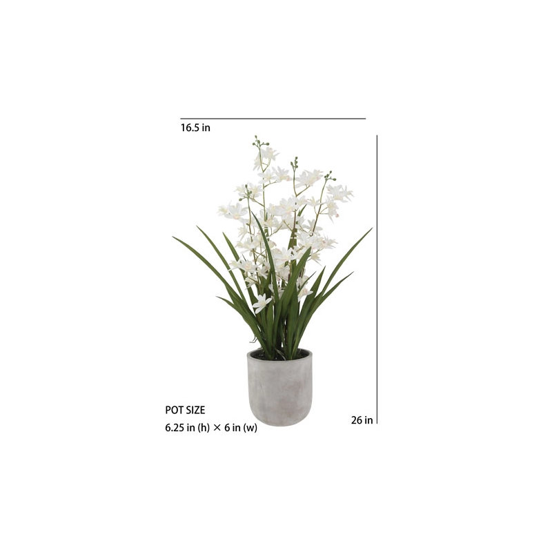 26" Artificial White Orchid in Vanda Pot