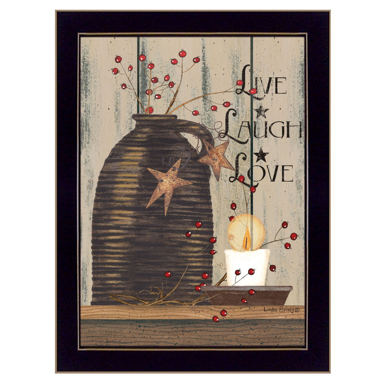 «Live, Laugh And Love», art mural encadré pour le salon, la maison, par Linda Sp livraison