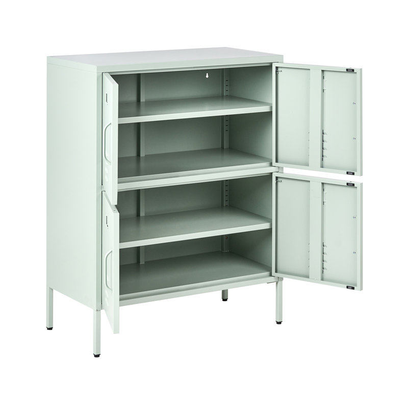 4 -Door 4 -Shelf Storage Cabinet, Mint Green