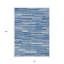 Tapis extérieur lavable rayé bleu ciel et ivoire 10 pi x 14 pi