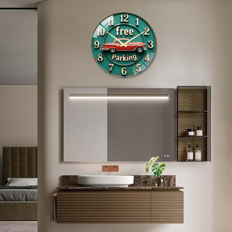 Horloge murale en verre rétro
