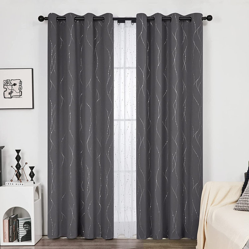 Albieris Blackout Curtain Pair, Dark Grey