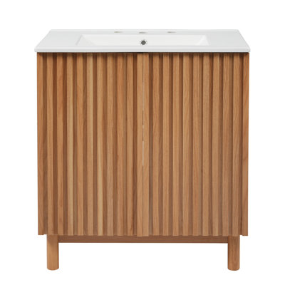 29.9-inch Traditional Bathroom Vanity with Ceramic Sink
