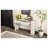 TREXM Modern Console Table with Fluted Design, Champagne White Finish, 54 x 14 x 30.3 Inches