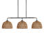 Luminaire suspendu 3 lumières Buonomo H 66,1 po en rotin et métal à intensité variable-1814020776