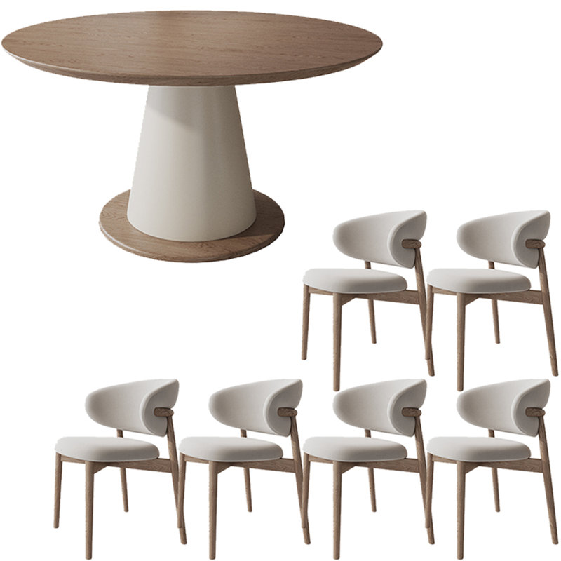 Ensemble de table de salle à manger en bois massif de style français