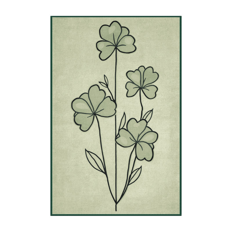 Machine Washable Ritner St Patties Modern & Contemporary Abstract Rug in Beige – Green Binding, 6x9