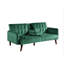 Canapé-lit de 72 po - Dossier convertible pliant en lit double avec porte-gobelet et table rabattable - Canapé en lin compact pour petits espaces - Assemblage facile - vert-131098365
