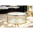 Pangea Home Edward Floor Shelf Round Coffee Table with Storage - Modern Round Coffee Table – Tempered Glass Top with Gold Steel Frame for Living Room - Gold Coffee Table-624731805