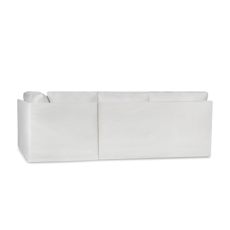 Canapé modulaire 2 pièces Conradina, Toile blanc cassé Bayou, Orienté à droite