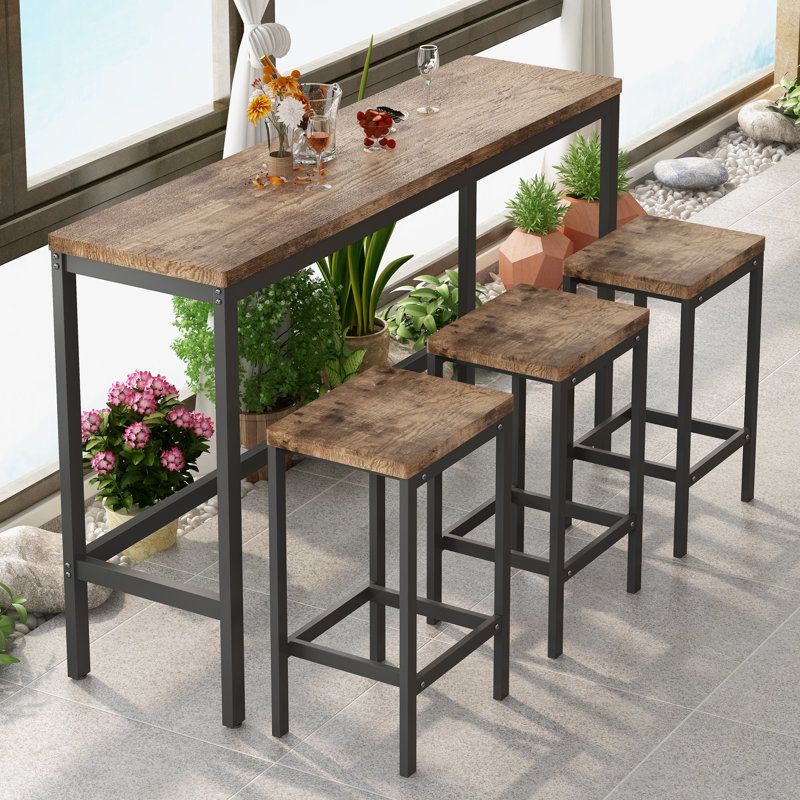 Ensemble de table d'extérieur rectangulaire L - 4 pièces 15 personnes Mikulski, Naturel, Naturel/noir