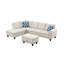 98" L-Shaped Sectional Sofa With Storage Ottoman,Modern 4-Seat Couch With 2 Built-In Cup Holders,Nailhead Trim,And 2 Toss Pillows-213242483