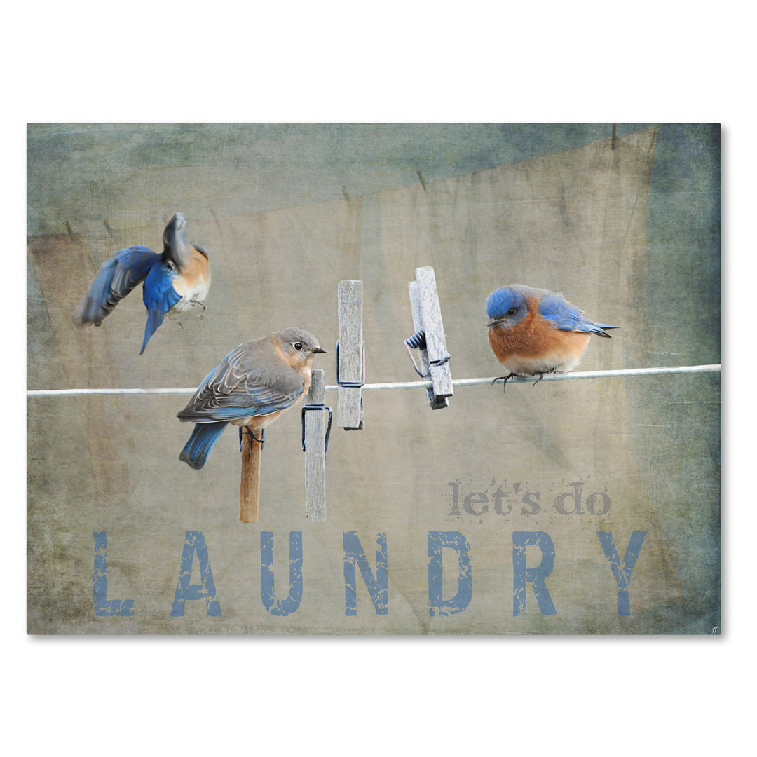 " Laundry Day Bluebirds " by Jai Johnson Charlton Home® 