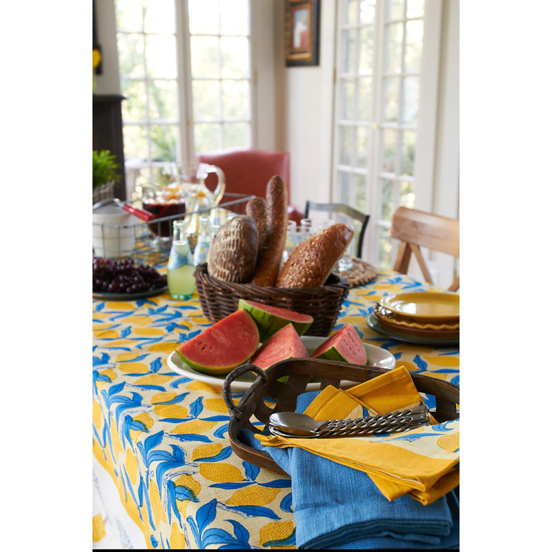 Lemon Tree Handmade Floral Tablecloth